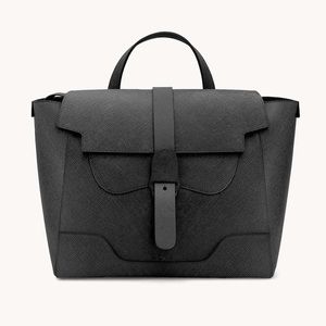 Senreve Maestra bag, vegan saffiano noir/gold